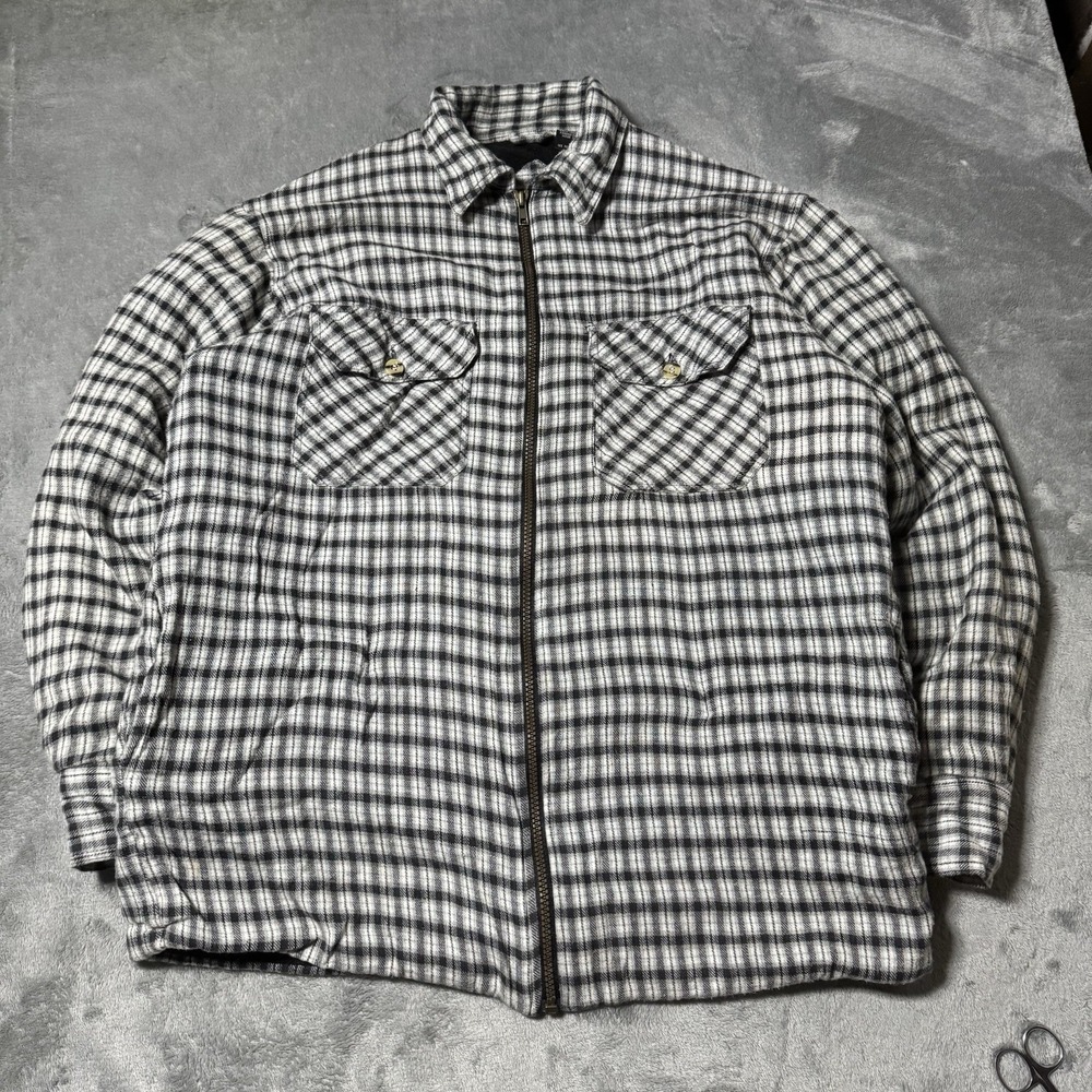 VTG 90s Mountain Club Fleece Lined Flannel‎ Full Zip Men's M Plaid Workwear